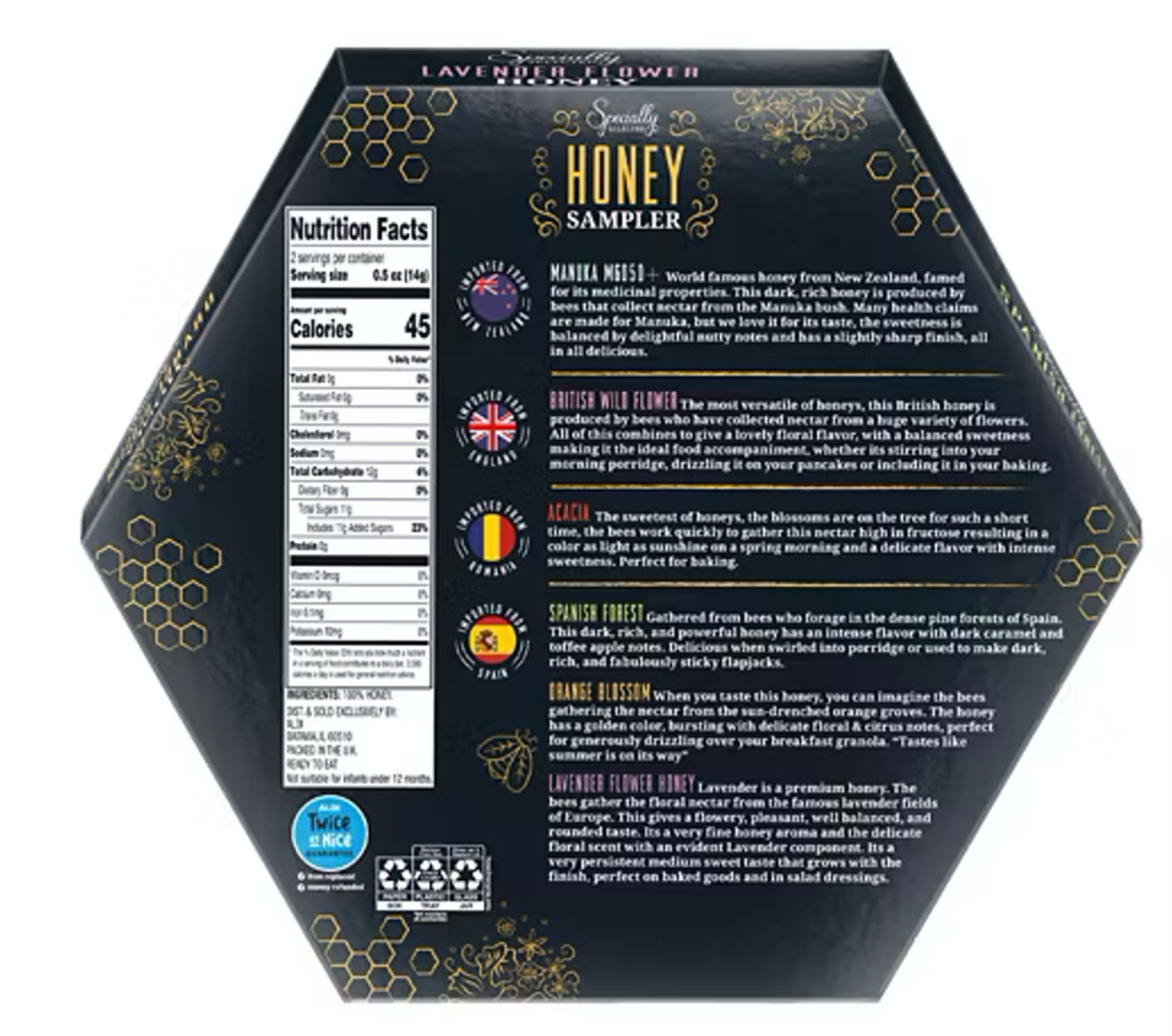 Specially Selected Honey Sampler 6 Pack Variety 5.93oz Pack of 2