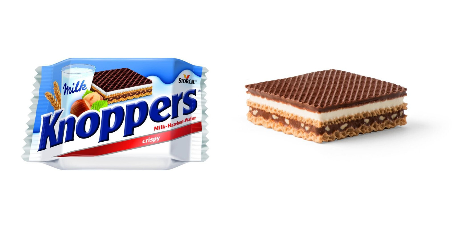 KNOPPERS German Chocolate Wafers With Milk Filling Snacks Candy (Pack of 24)