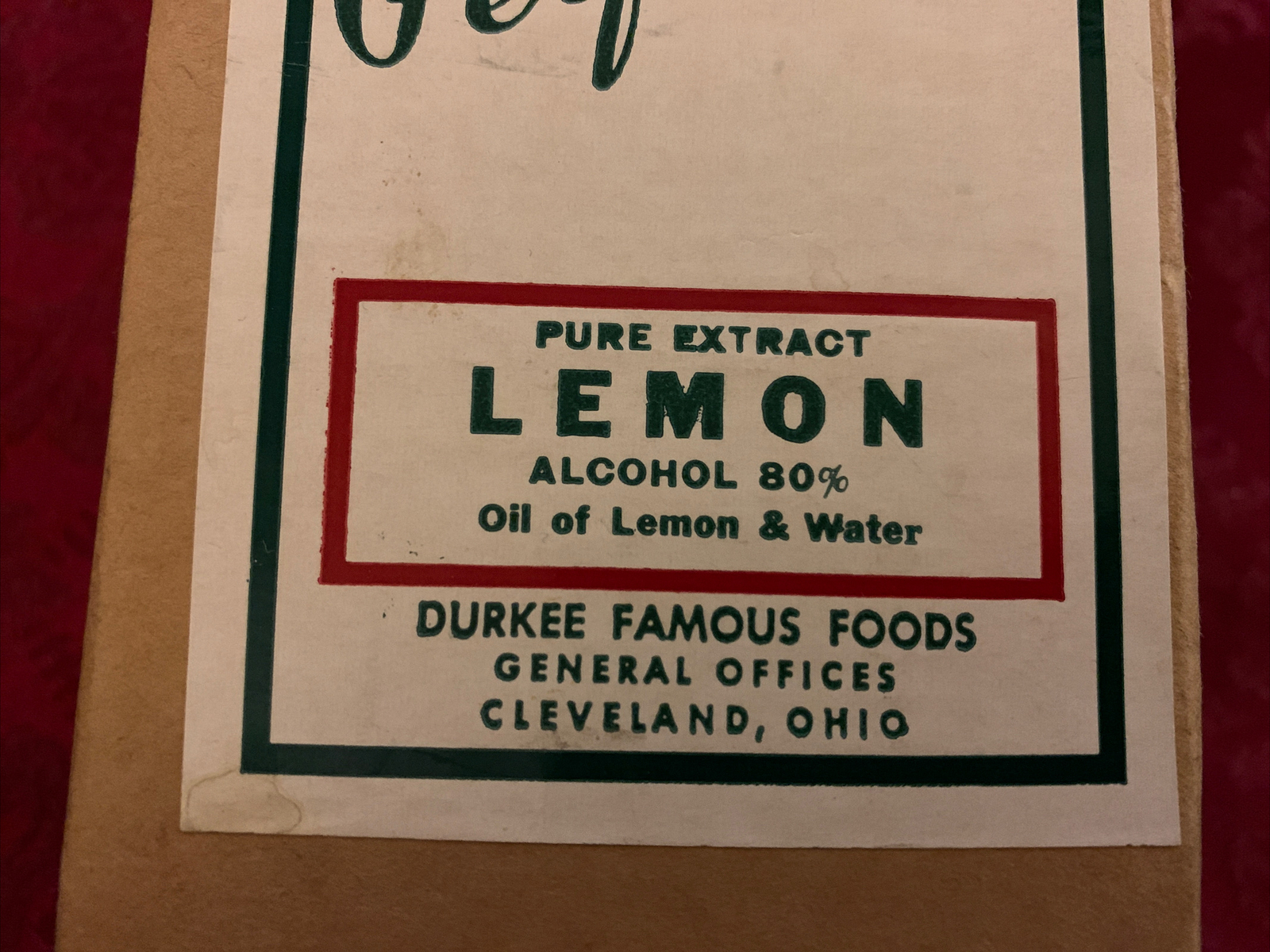 Durkee Famous Foods 16 fl oz. Pure Lemon Extract Glidden Perfection Brand NOS