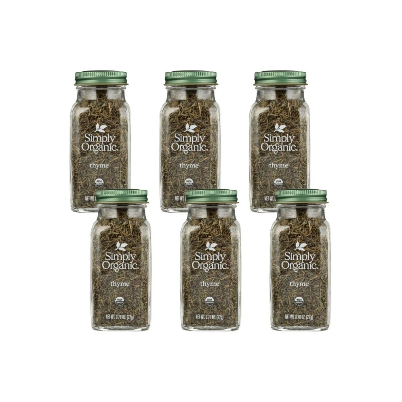 6 Pack of Simply Organic Thyme Leaf 1 oz Each BB 10/25