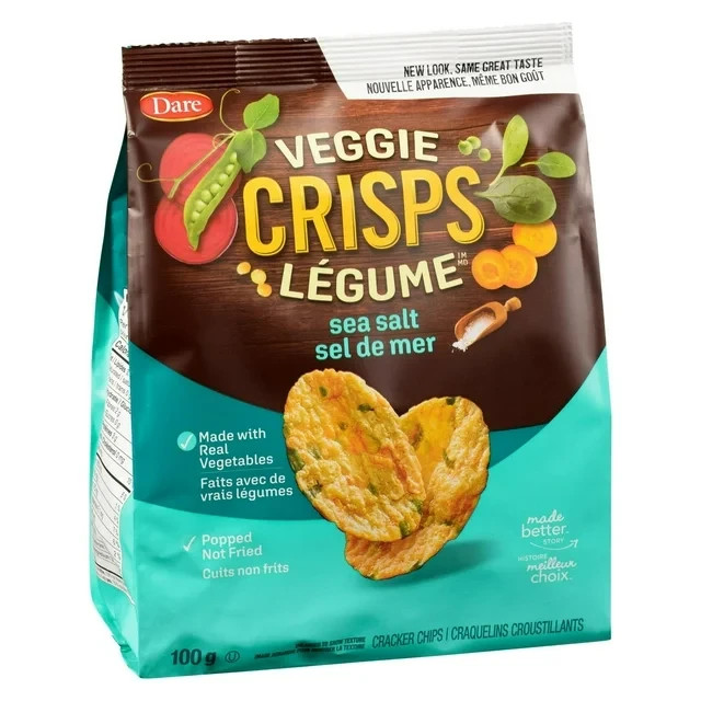 Dare Veggie Crisps Sea Salt Cracker Chips, 100 g PACK 6 – FREE SHIPPING