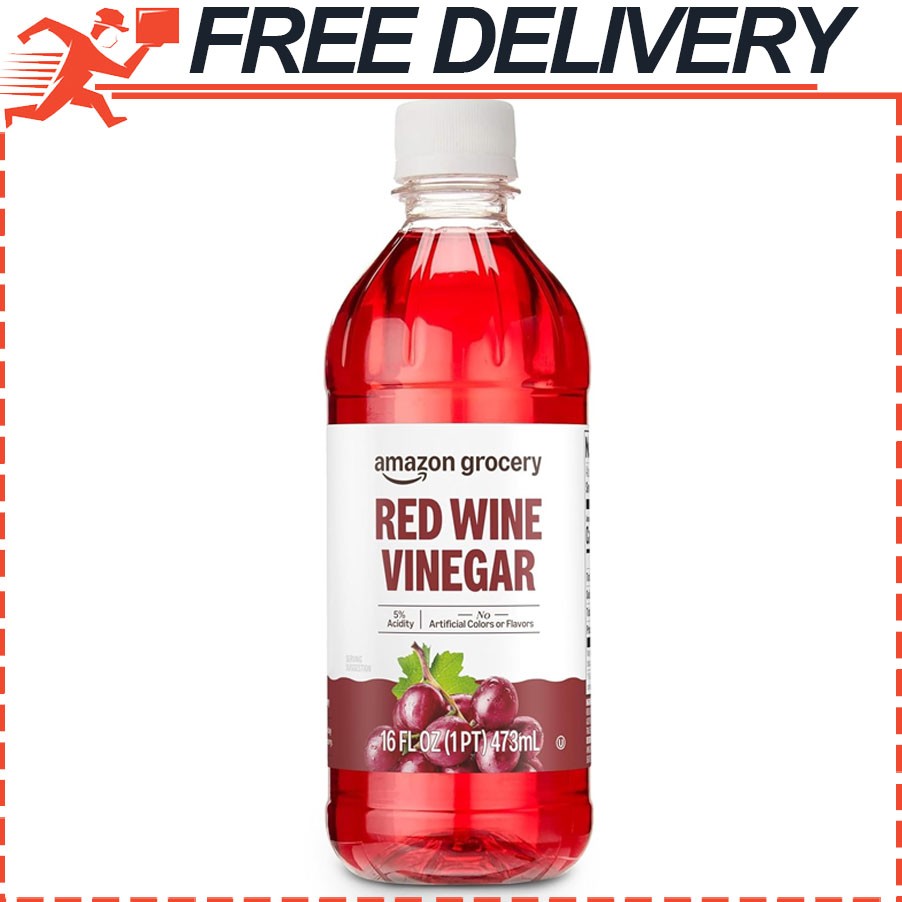 Amazon Grocery, Red Wine Vinegar, No artificial colors or flavors, 16 Fl Oz