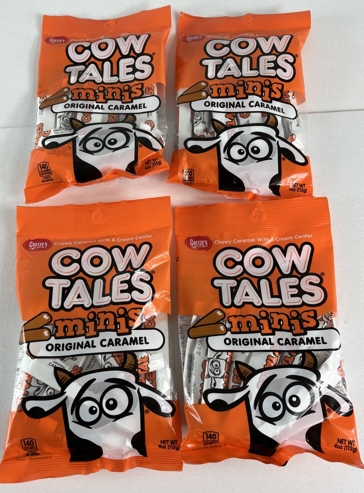 Cow tales minis 4 oz original caramel lot of 4 packs