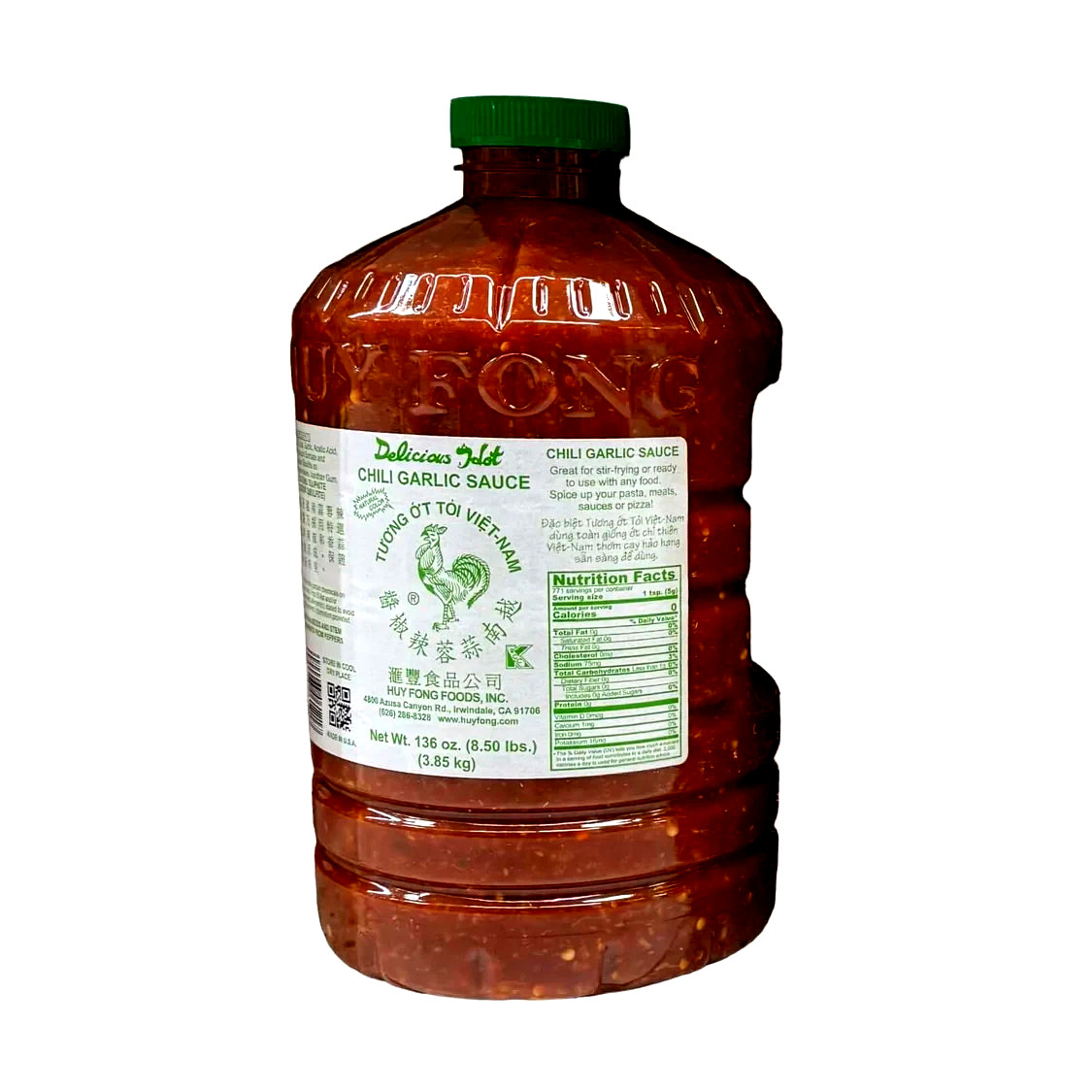 Huy Fong Chili Garlic Sauce 136 oz 8.5lb ( Pack of 2 )~10/2026