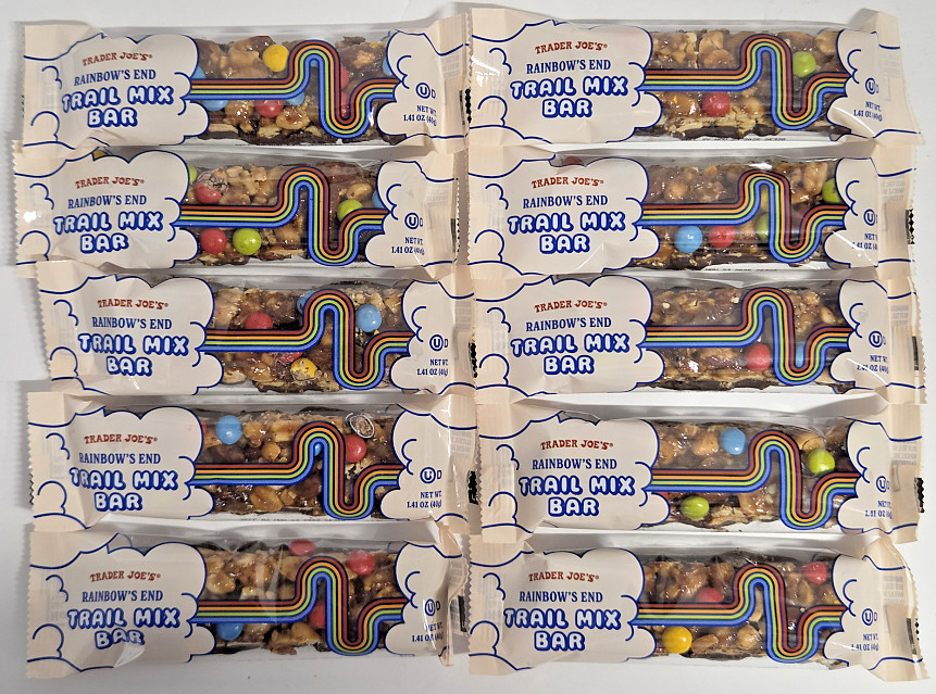 Trader Joe’s Rainbow’s End Trail Mix Bars 1.41oz 40g (10 Bars)