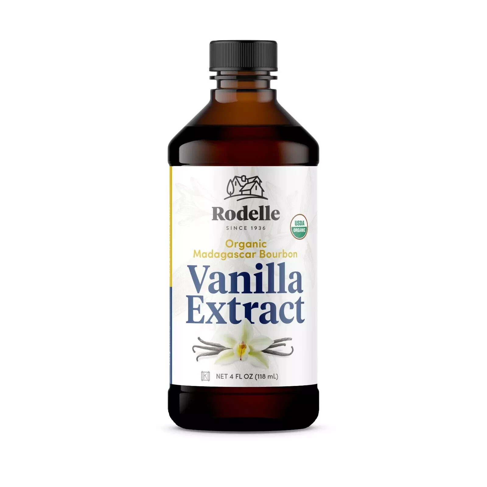 Rodelle Organic Madagascar Bourbon Vanilla Extract 4 FL OZ