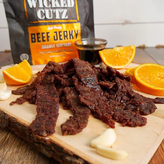 Wicked Cutz Orange Teriyaki Beef Jerky 24g Protein Per Bag Tender & Easy to C…