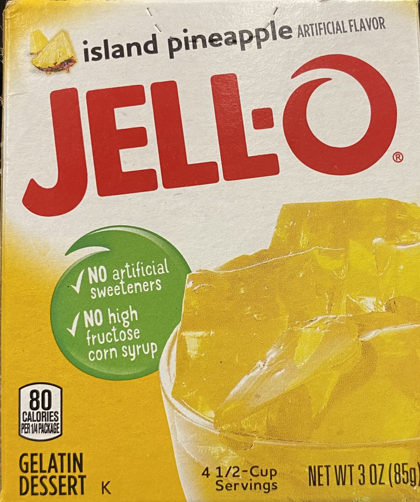 Jello ISLAND PINEAPPLE Gelatin Dessert 3 oz Box Jell-O – NEW FREE SHIPPING