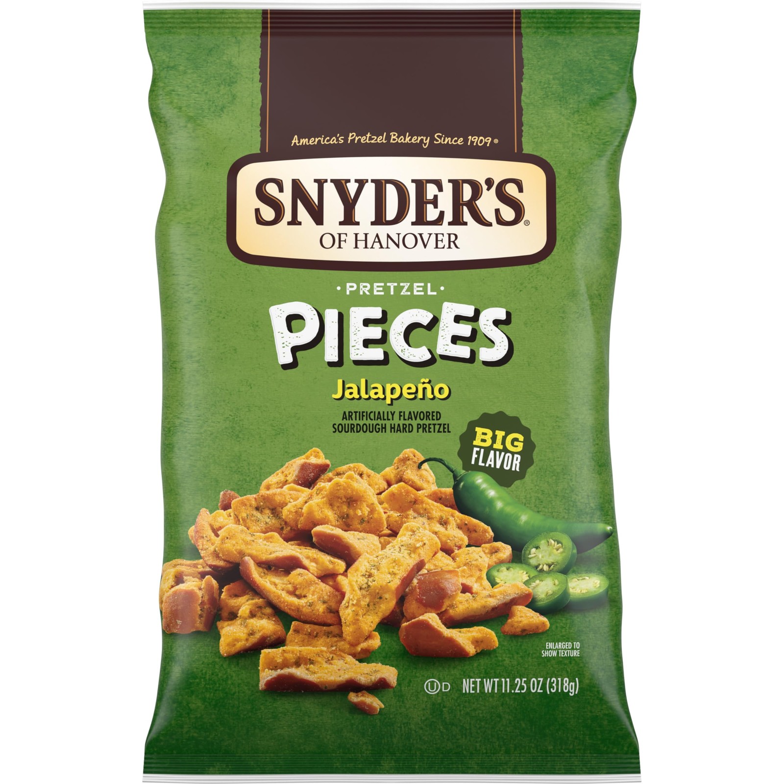 Jalapeño Pretzel Pieces 11.25 Oz – Spicy Snack, Crunchy Bites, Bold Flavor