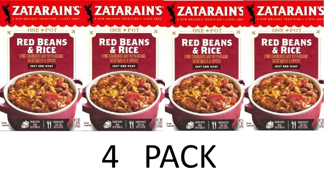 Zatarain’s No Artificial Flavors Red Beans & Rice Mix 8 oz Box – 4 PACK