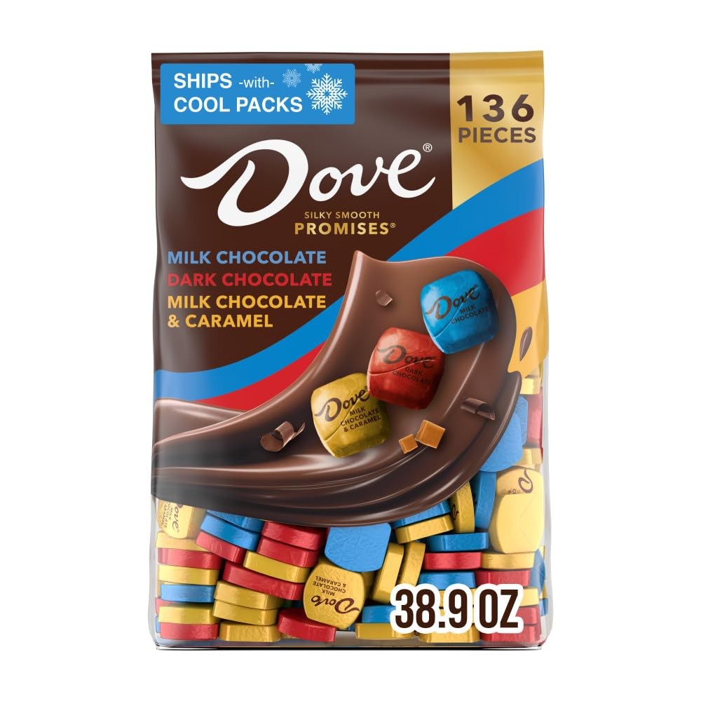 PROMISES Milk, Dark and Milk & Caramel Assorted Chocolate Candy, 136 Ct Bulk Bag