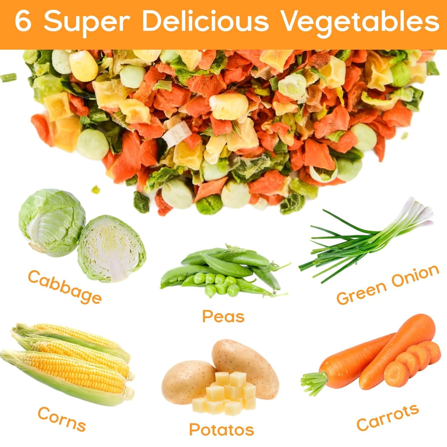 Dehydrated Ramen Toppings Natural Mixed Vegetable 6.35oz