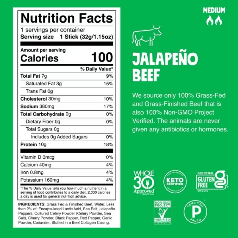 Jalapeno Beef Meat Sticks – 9.2oz/8ct