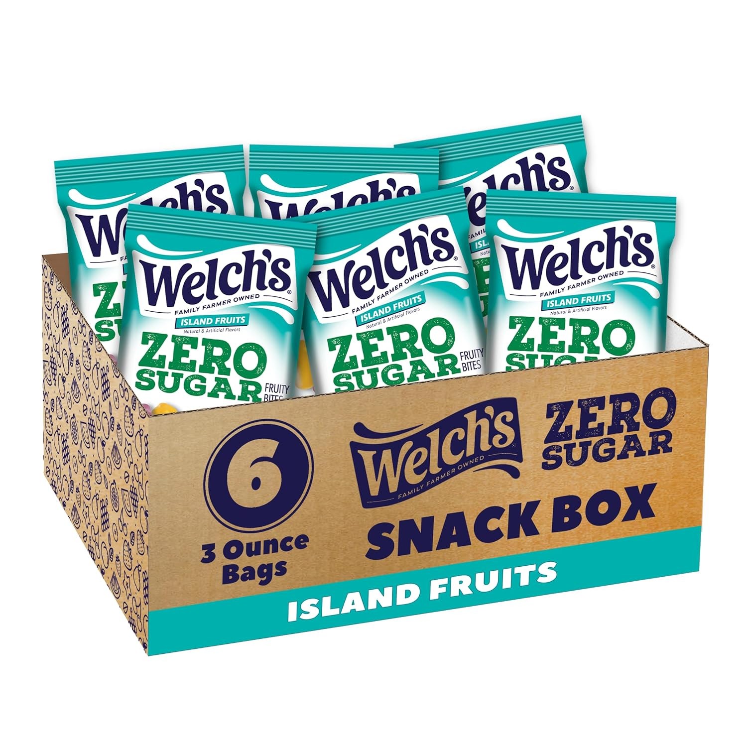 Welchs Zero Sugar Fruity Bites Island Fruits Snack Box Gluten Free Sugar Free