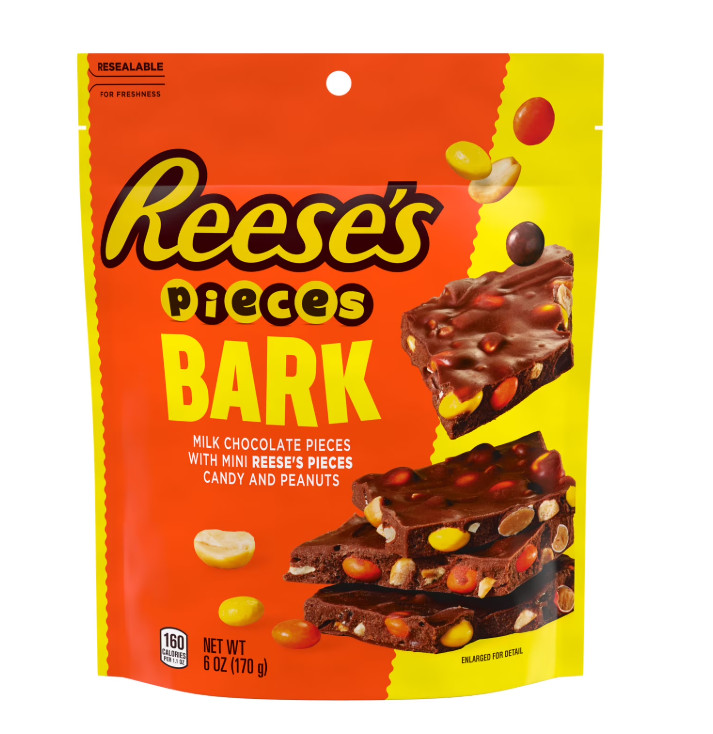 Reese’s Pieces Milk Chocolate Candy with Peanuts Bark Bag, 6 oz