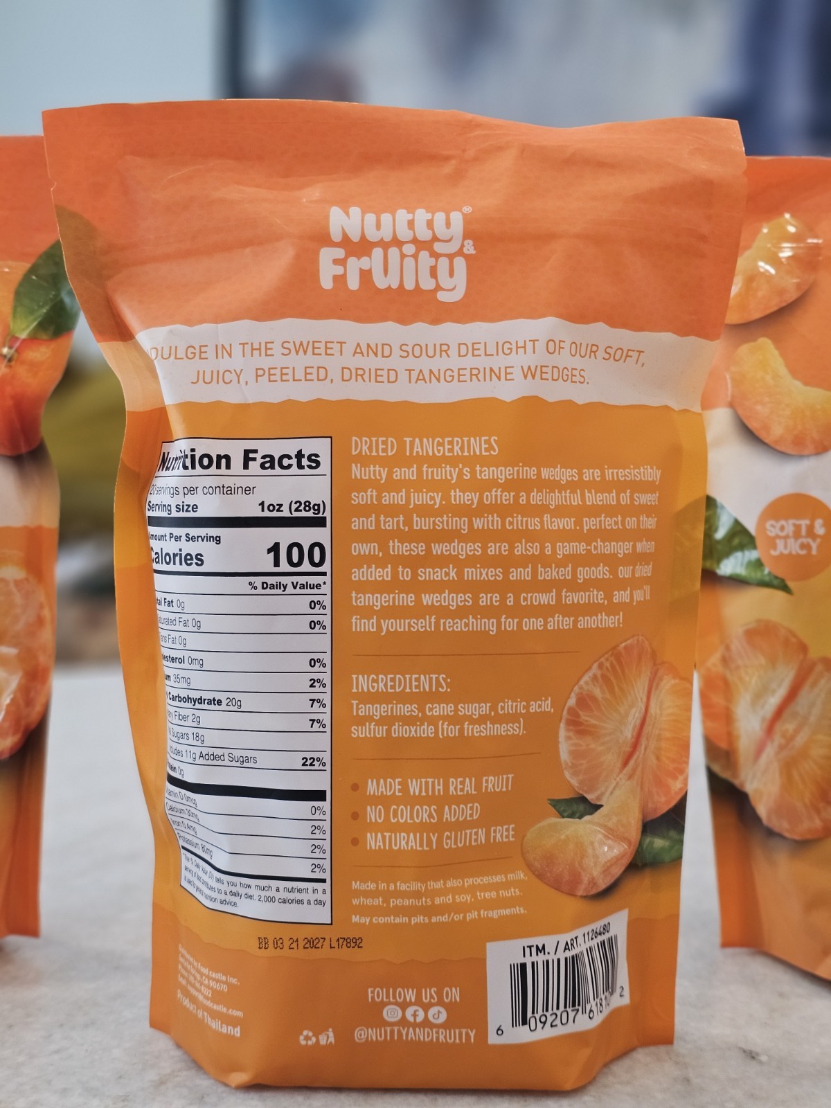 3-Pack Nutty & Fruity Soft & Juicy Dried Tangerines, 20 oz Each