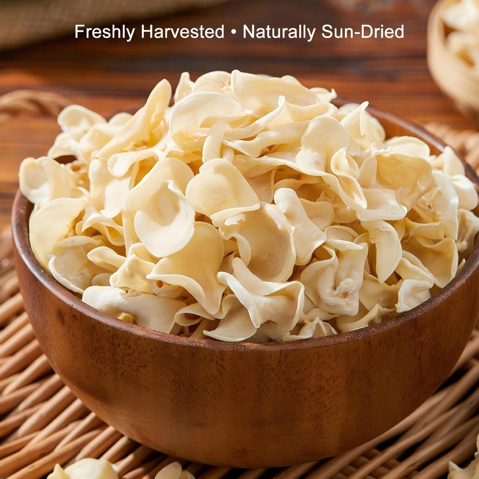 Dried White Wood Ear Mushrooms, 3.52Oz/100g Dried White Woodear Mushrooms, 白玉木耳