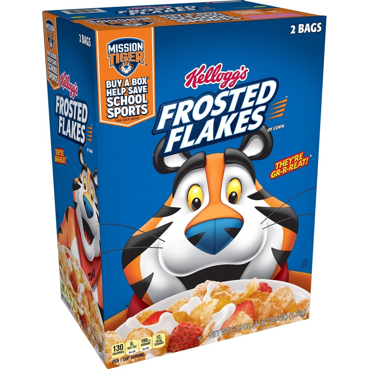 Kellogg’s Frosted Flakes of Corn Cereal 2×30.95 Ounce Bags EXP 10/2027