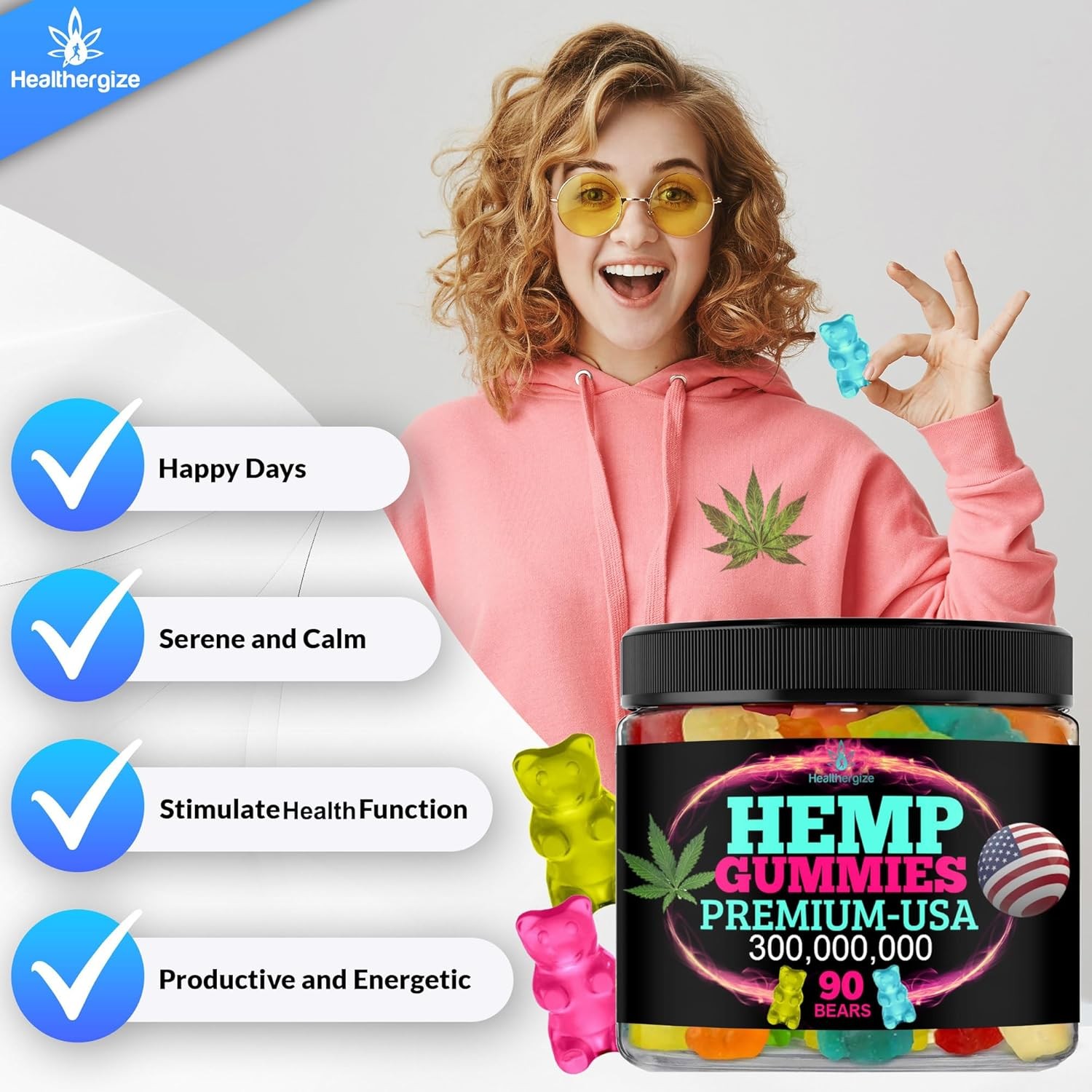 Hemp Gummies for Relaxation and Rest-Natural Hemp Oil Gummies, Fresh Fruity Flav
