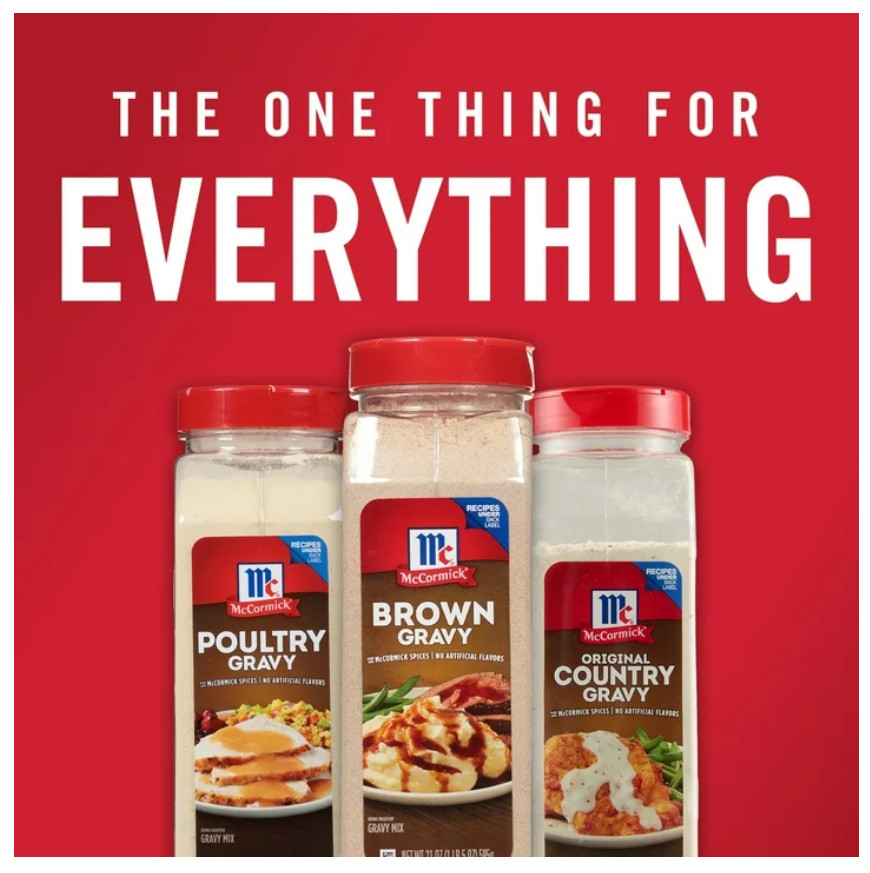 McCormick No Artificial Flavors Brown Gravy Seasoning Mix Bottle, 21.0 oz Bottle