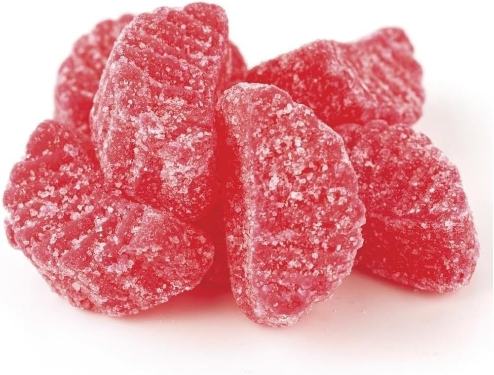 Cherry Slices Jelly Candy, Soft Chewy Sugar Dusted Fruit Slices Gummy Candy 1 Lb