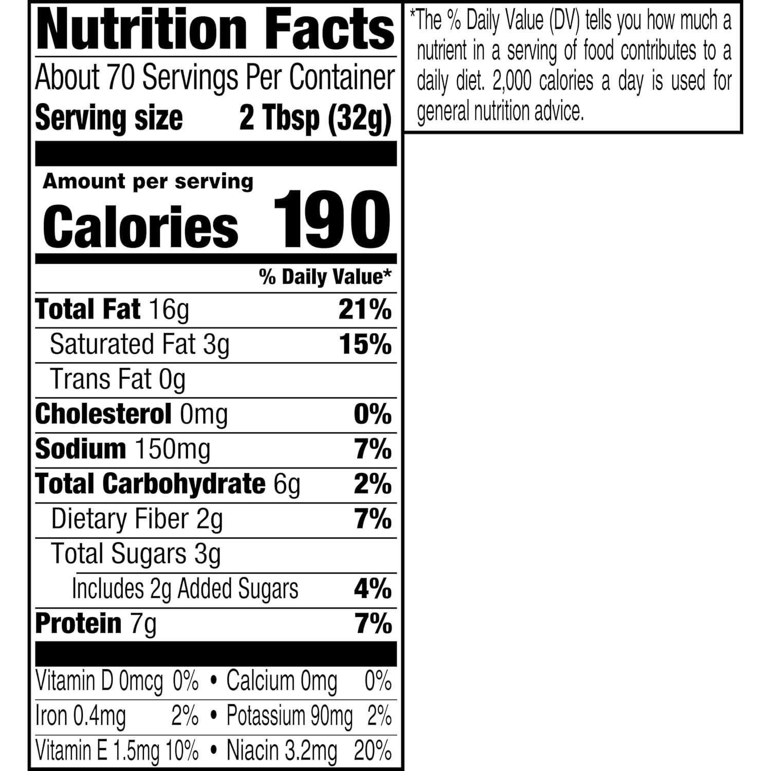 Nutritious Creamy Peanut Butter Spread, 40 oz 2 Pack