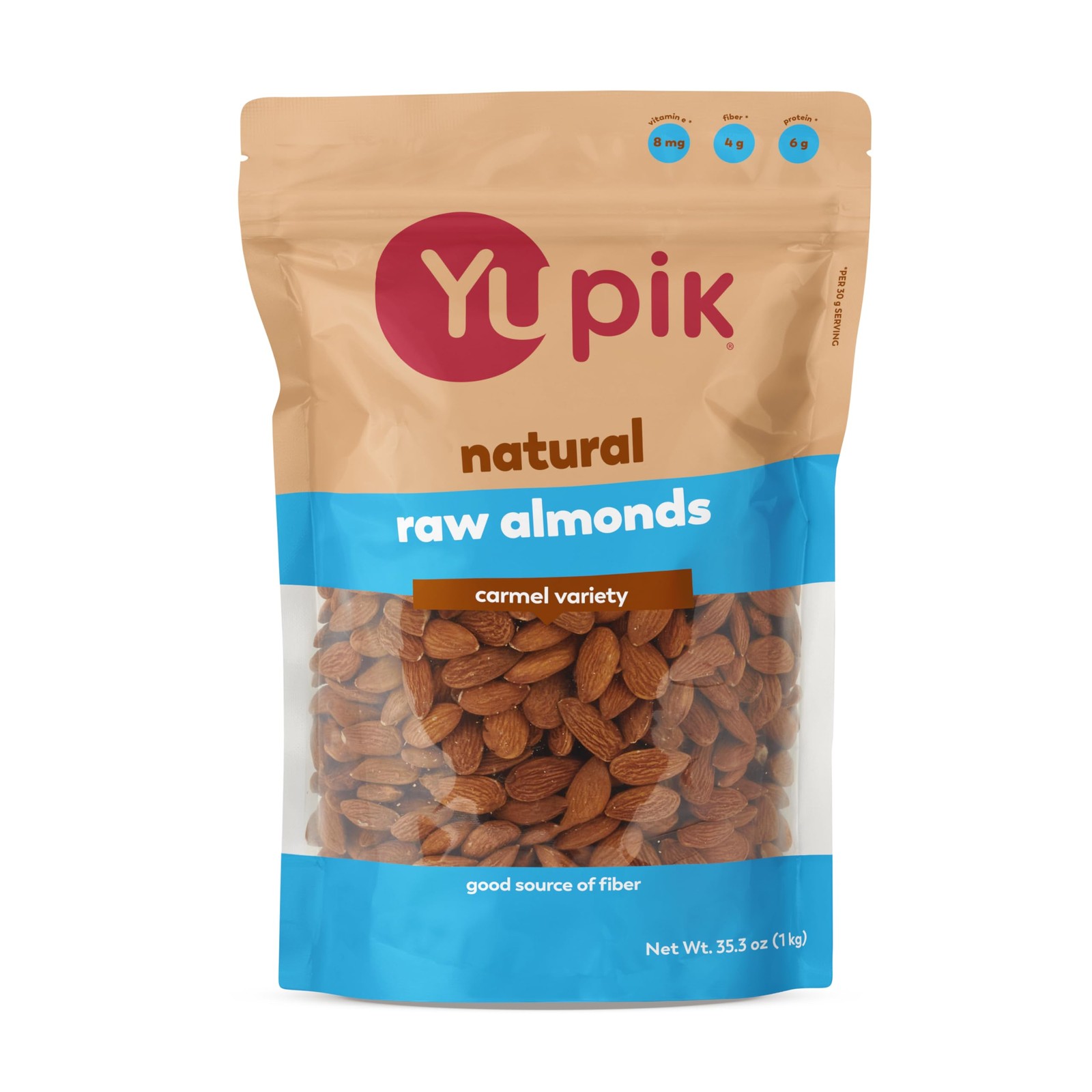 Yupik California Raw Almonds, Small Size, 2.2 lb, GlutenFree, Kosher, SaltFree