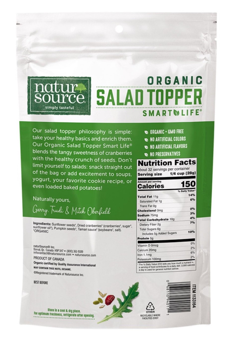naturSource Smartlife Organic Organic GMO-free Vegan Salad Topper, 32 Oz, 2 lbs