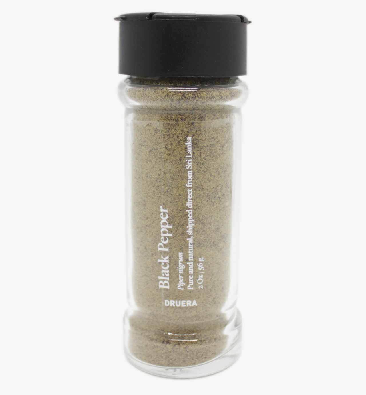 Black Pepper Powder ground to order and shipped from Ceylon by DRUERA
