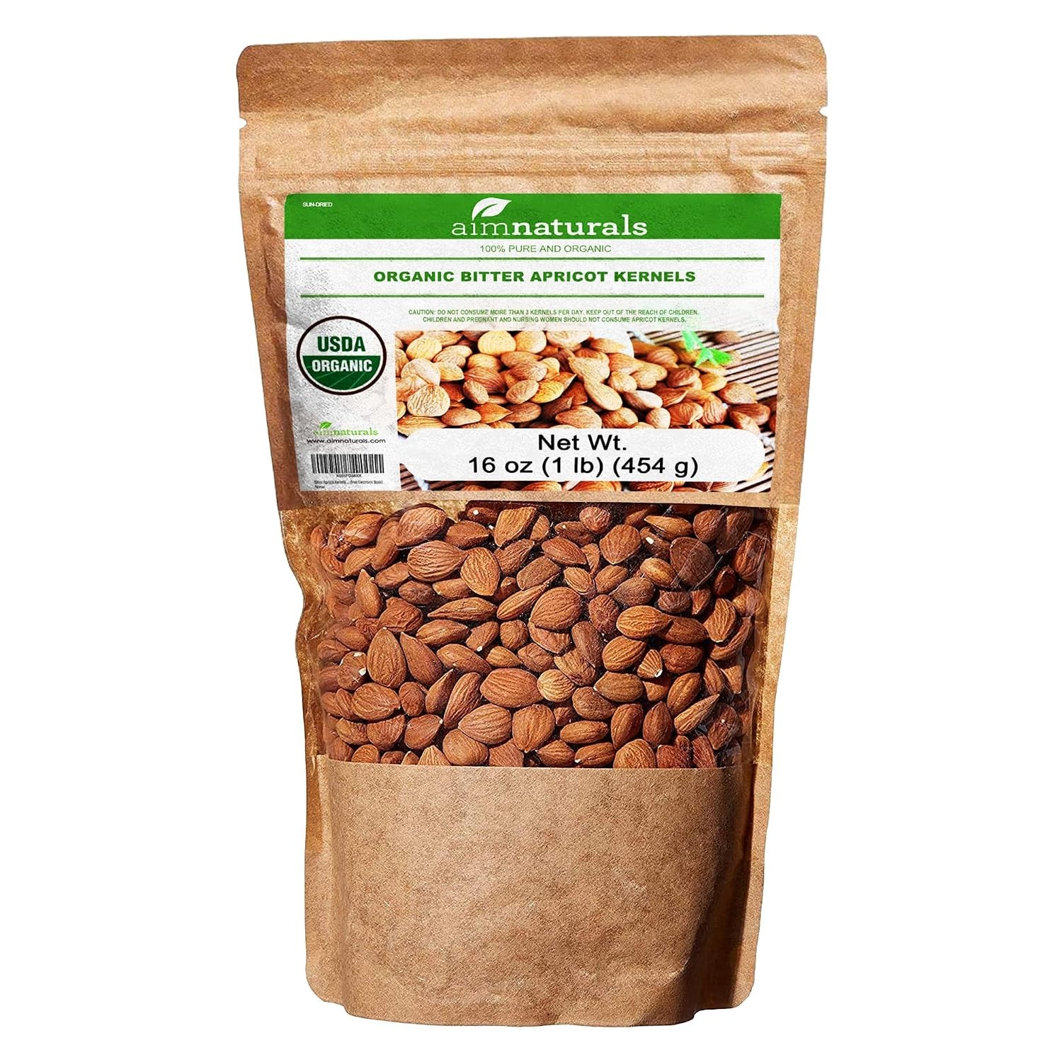 Bitter Apricot Kernels Organic Raw (1LB) – USDA Organic Certified – Product of T