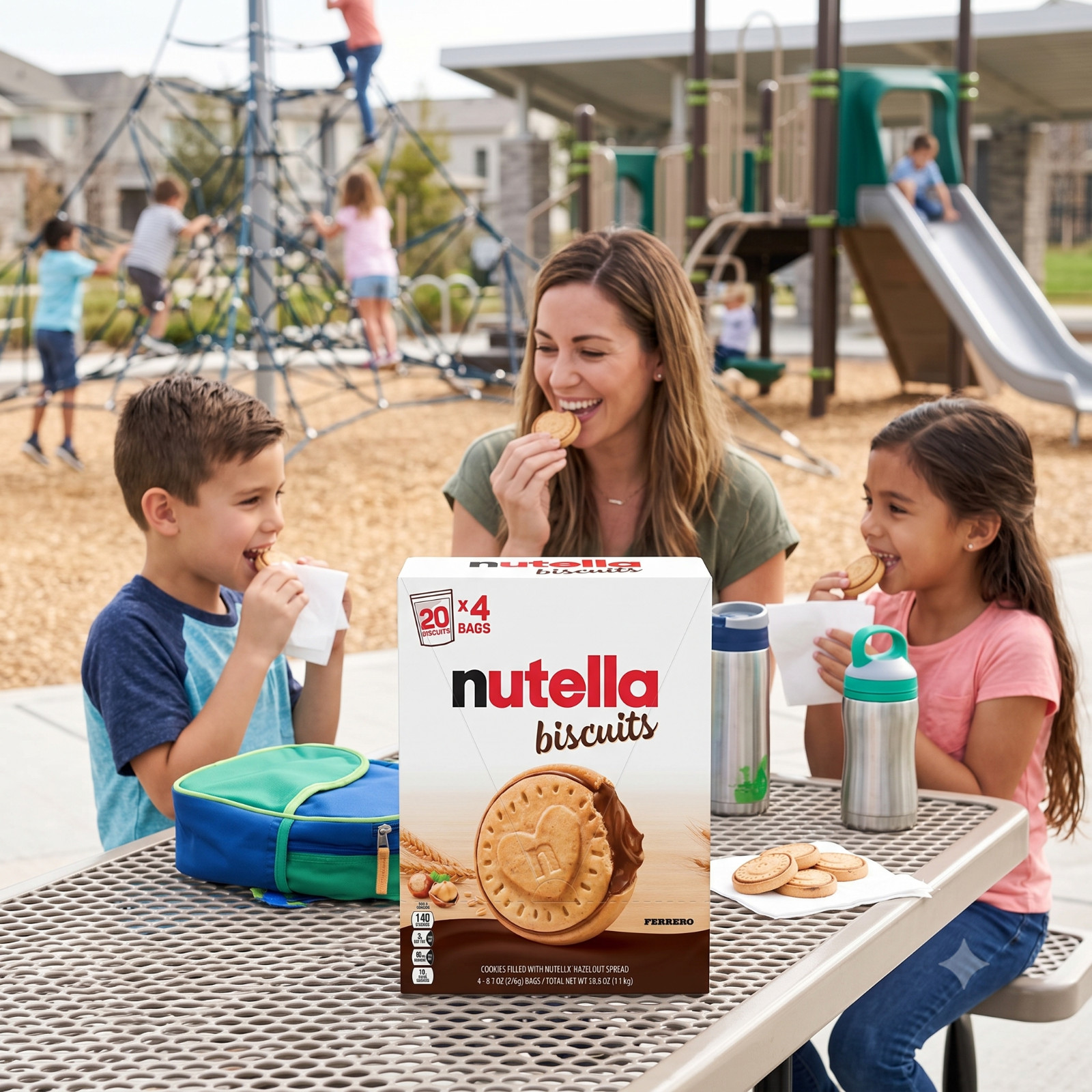 4 Pack Nutella Biscuits Cookies Filled with Nutella Hazelnut Spread, 4-count