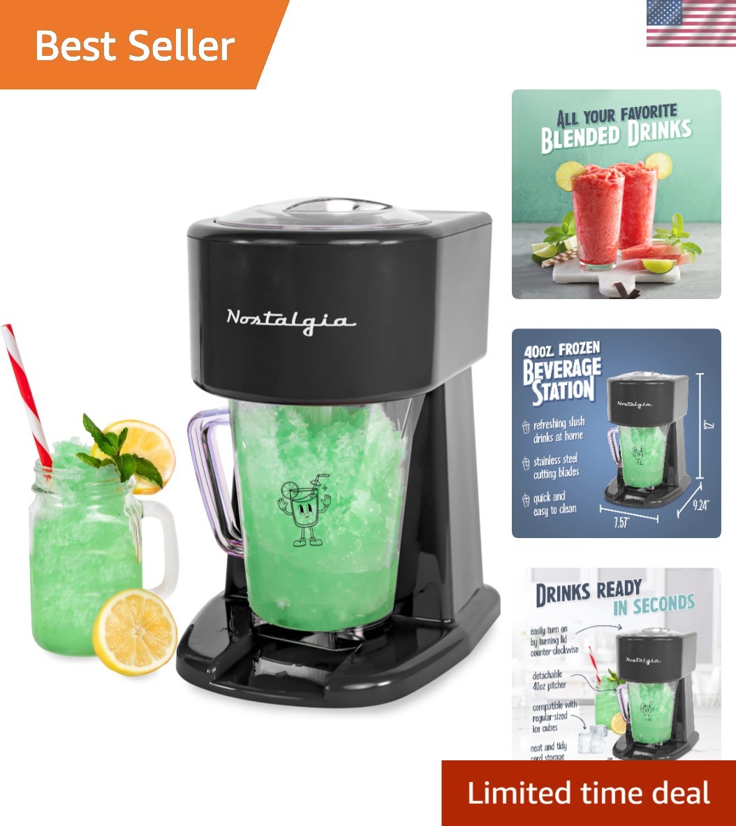 Retro 40-Ounce Frozen Beverage Station – Slushie Machine and Ice Shaver with …
