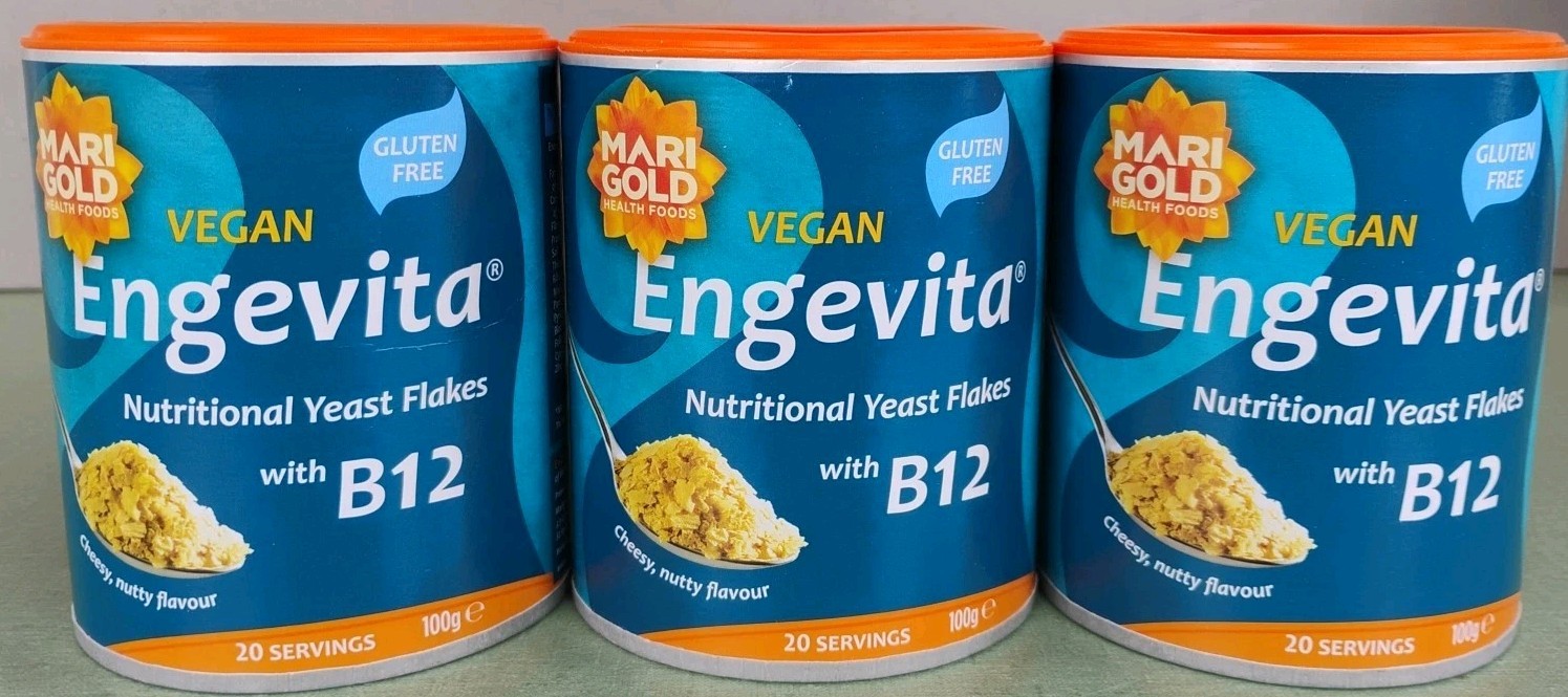 Marigold Engevita B12 Yeast Flakes Blue 100g 3-Pack Exp 05/2028