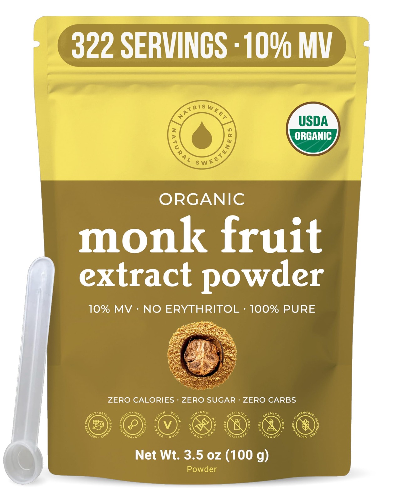 Organic Monk Fruit Extract Powder, 3.5 oz, Pure USDA Organic Monk Fruit Extra…
