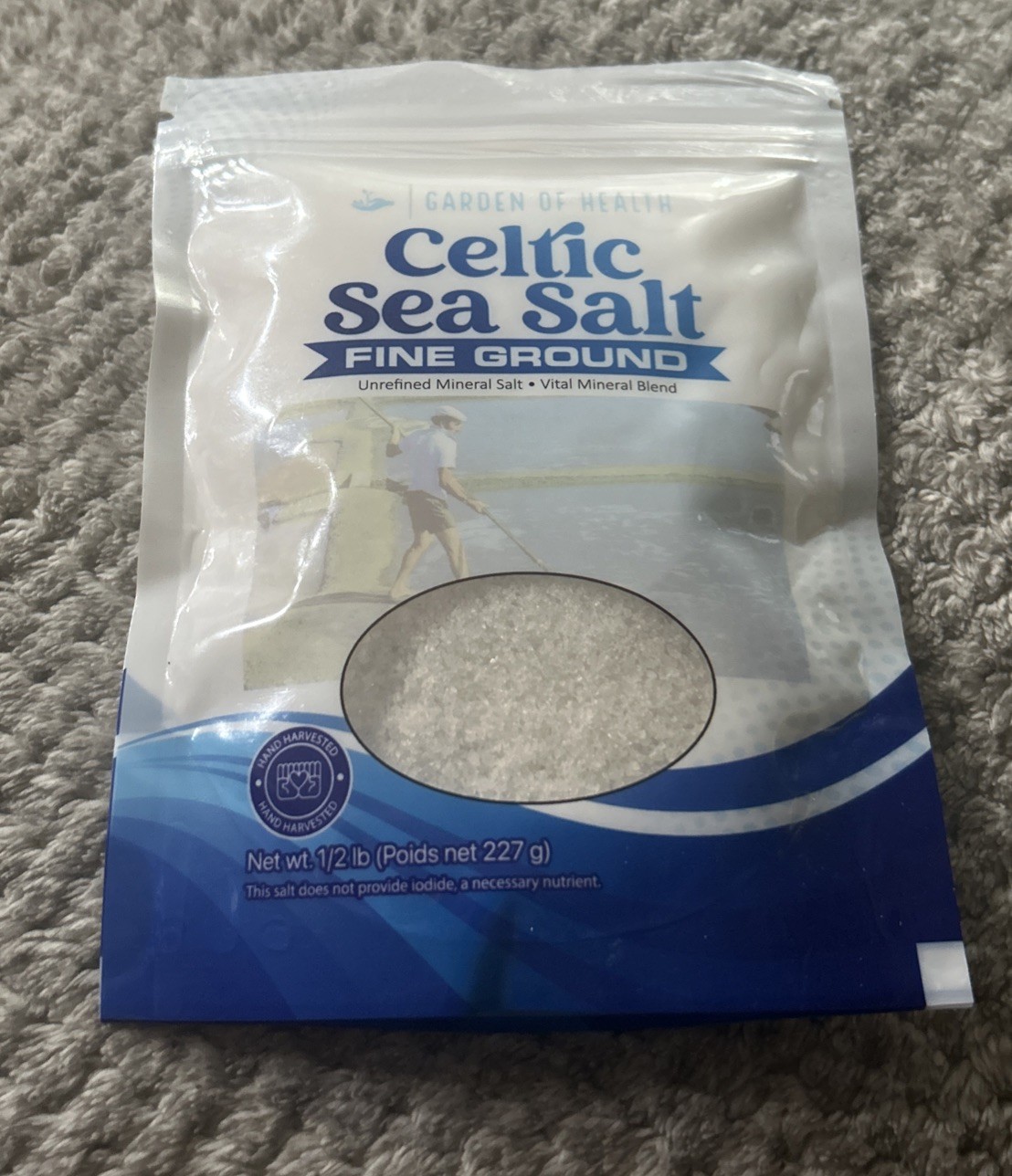 Garden Of Health ~ Celtic Sea Salt ~ Fine Ground ~ 1/2 Pound ~ Sealed ~ Exp12/29
