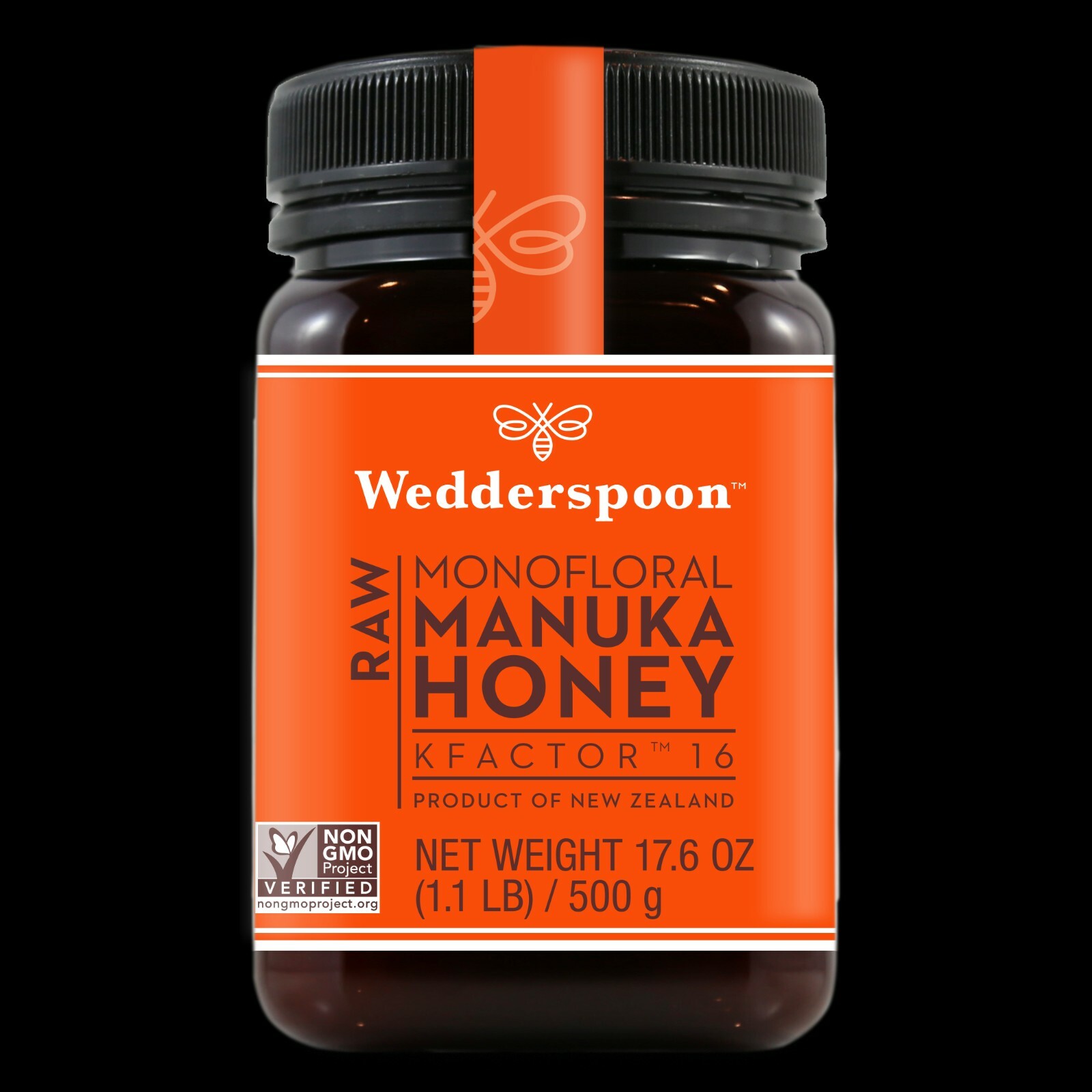 MANUKA HONEY 1.1 LB 500g WEDDERSPOON NEW ZEALAND RAW MANUKA HONEY KFACTOR 16+