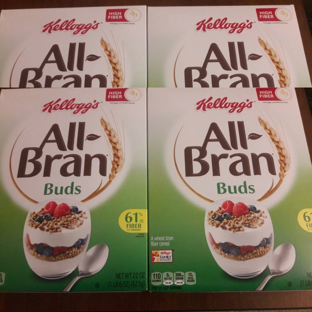 4-Pack Kellogg’s All-Bran Buds Wheat Bran Breakfast Fiber Cereal, 22 oz Each