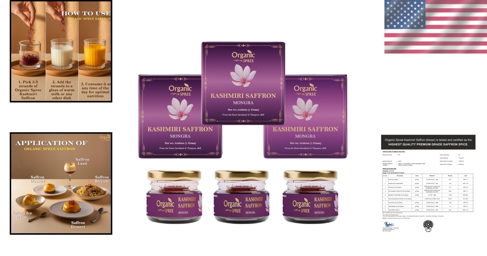 Finest Kashmiri Saffron 1gm – Grade A++ Mongra, Pure Threads, Ethically Sourced