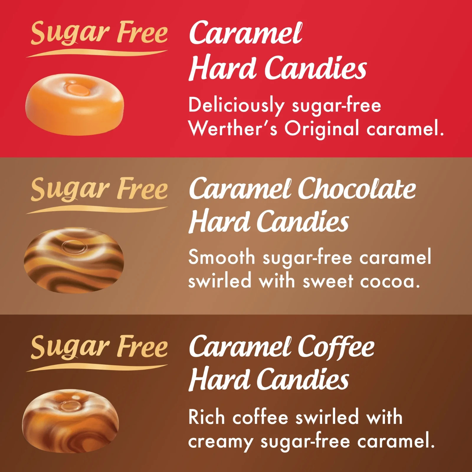 Werther’s Original Sugar-Free, Assortment Flavors, Bulk Hard Candies (1 Pound)