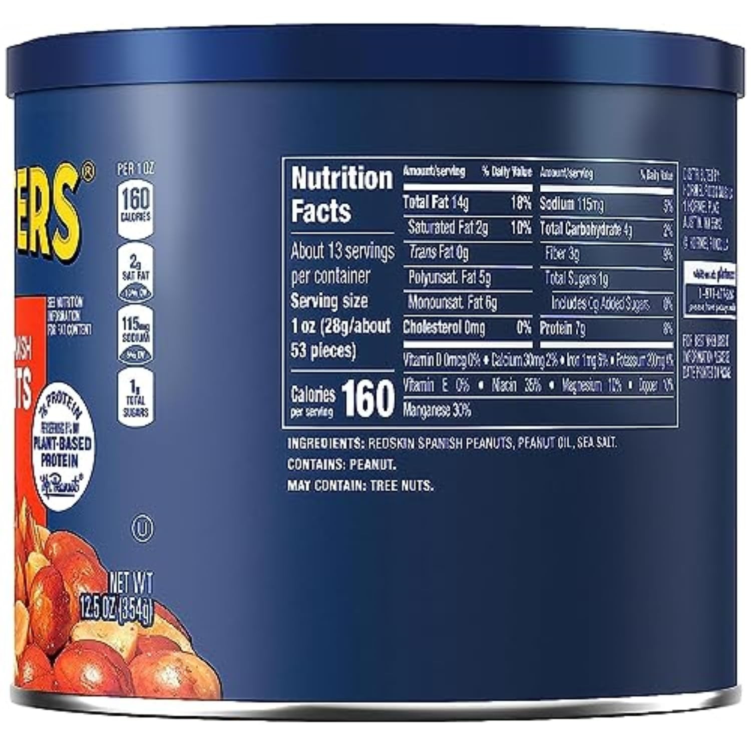 PLANTERS Redskin Spanish Peanuts, Roasted Salted 12.5 Ounce (Pack of 6)