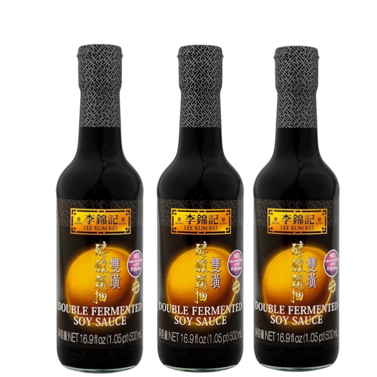 Lee Kum Kee Double Fermented Soy Sauce 16.9 oz ( Pack of 3 )
