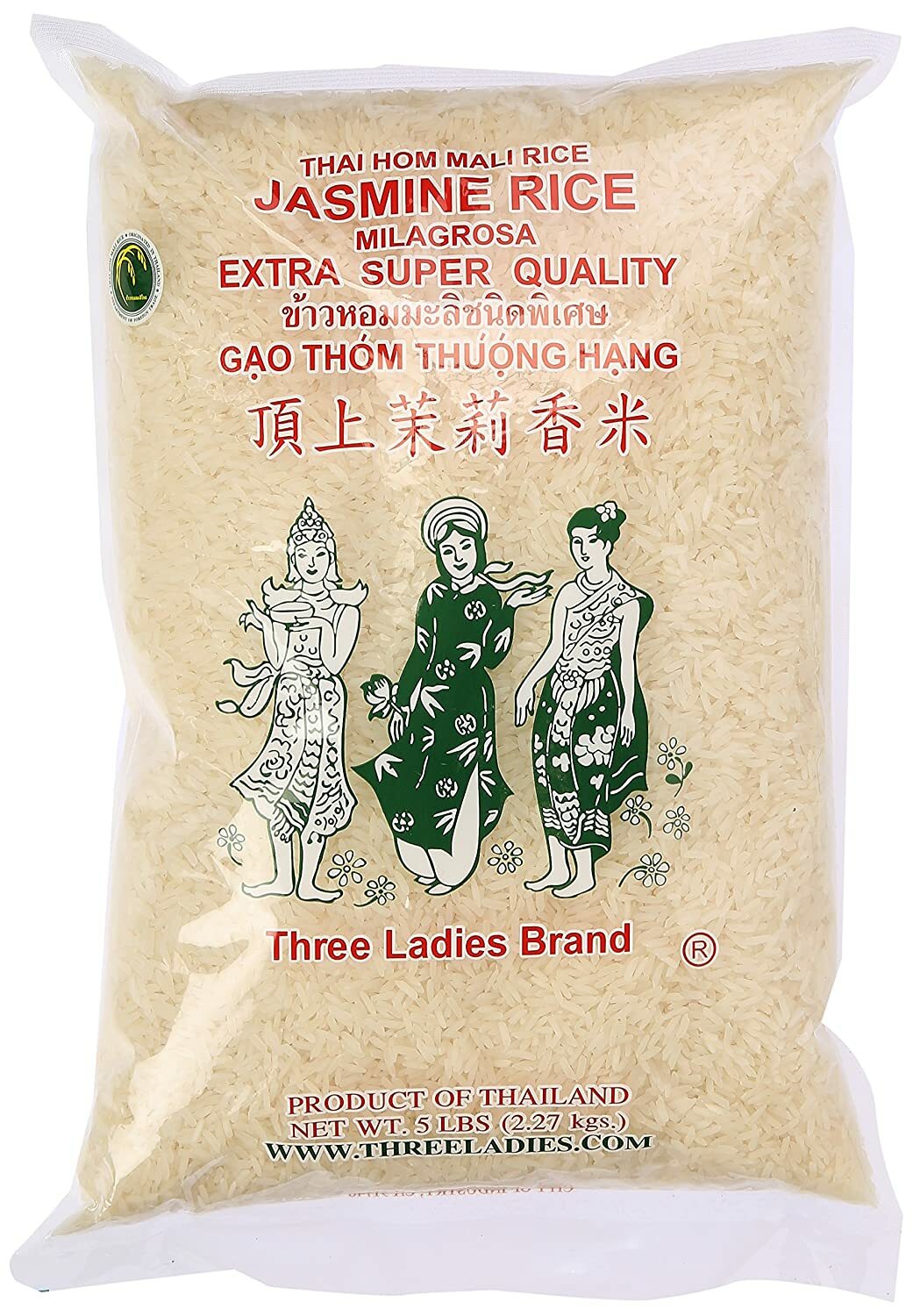 Jasmine Rice Milagrosa (5 lb. per bag) Super Quality Thai Hom Mali Rice