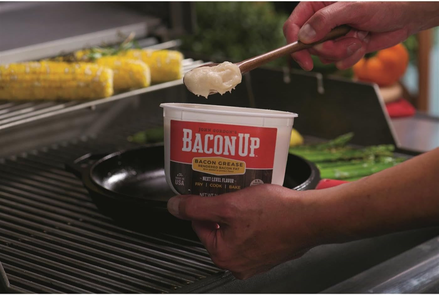 Rendered Bacon Grease Bacon Fat 14 oz Tub For Frying Cooking Baking Shelf Stable