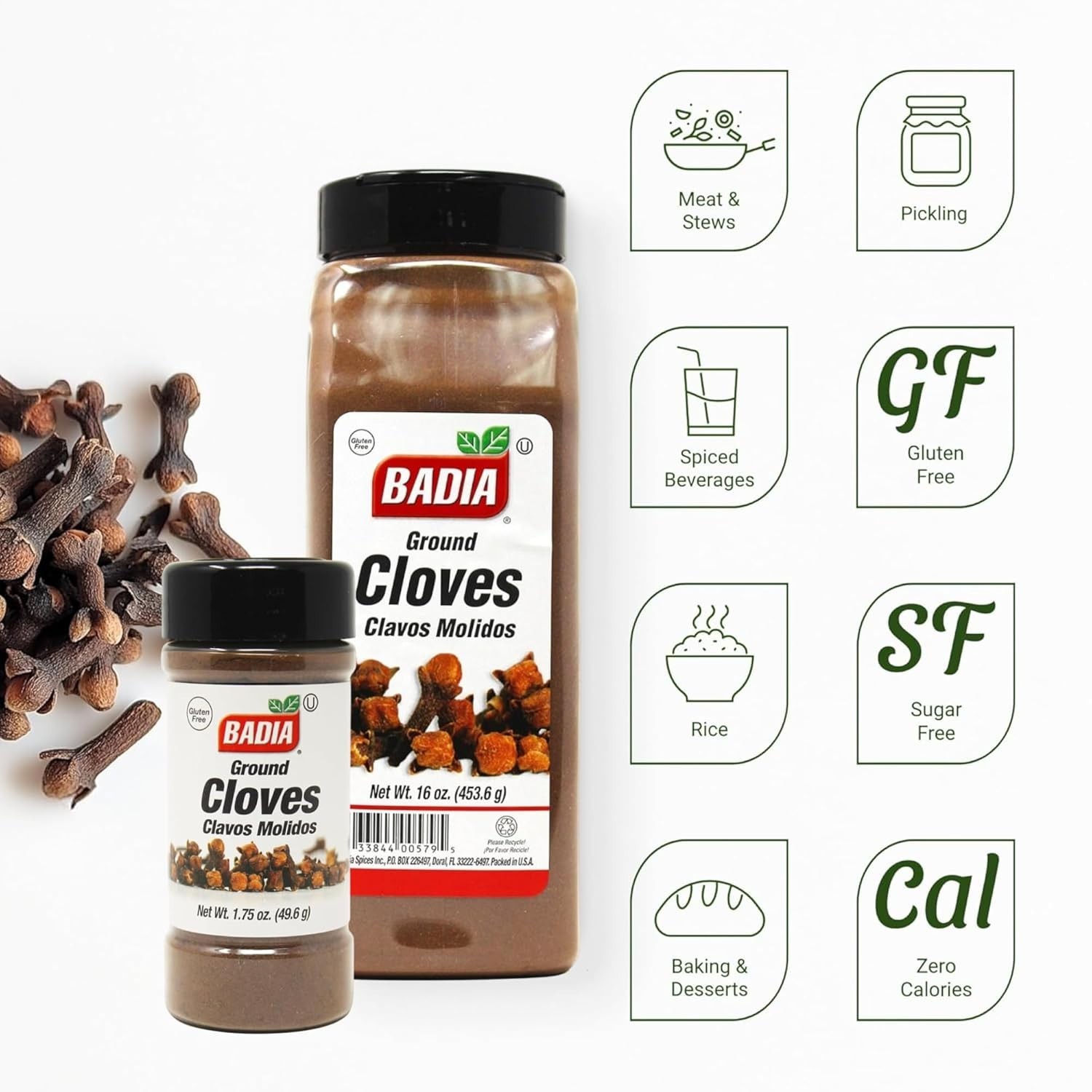 Ground Cloves 16 oz Premium Spice for Baking Cooking & Beverages Badia
