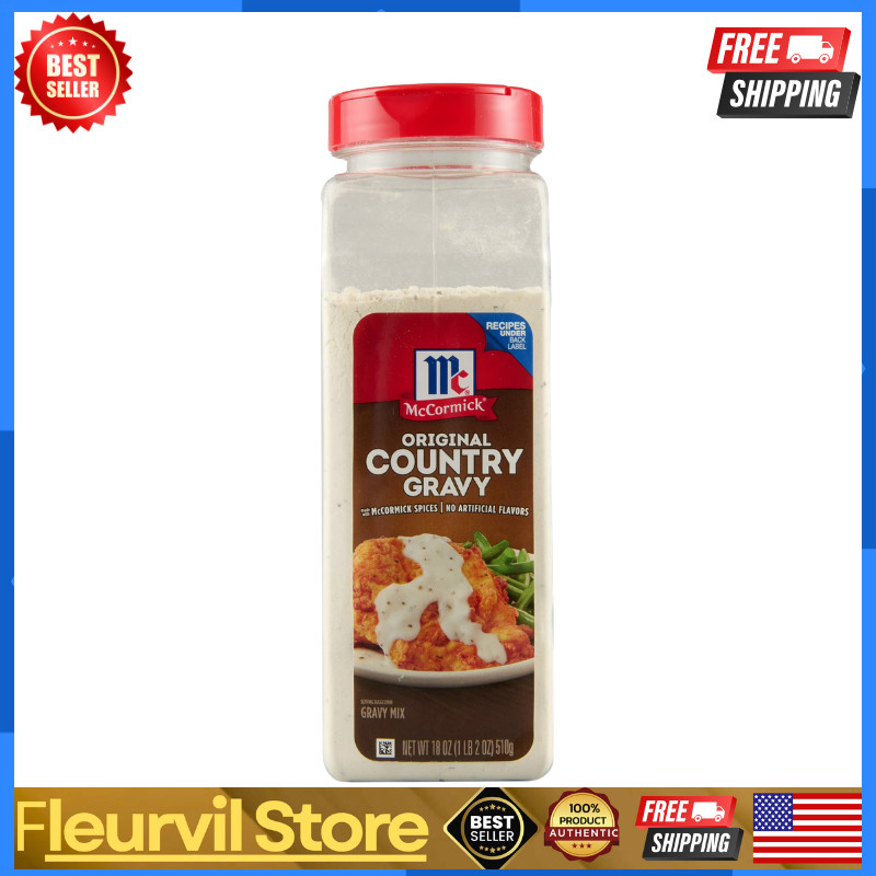 McCormick No Artificial Flavors Country Gravy Mix, 18 oz Bottle NEW