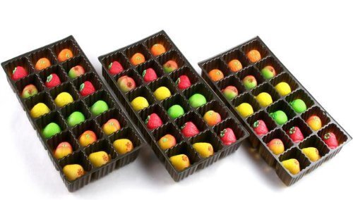 Marzipan 54 Piece Assorted Fruit Box Tray Net Weight 25 oz