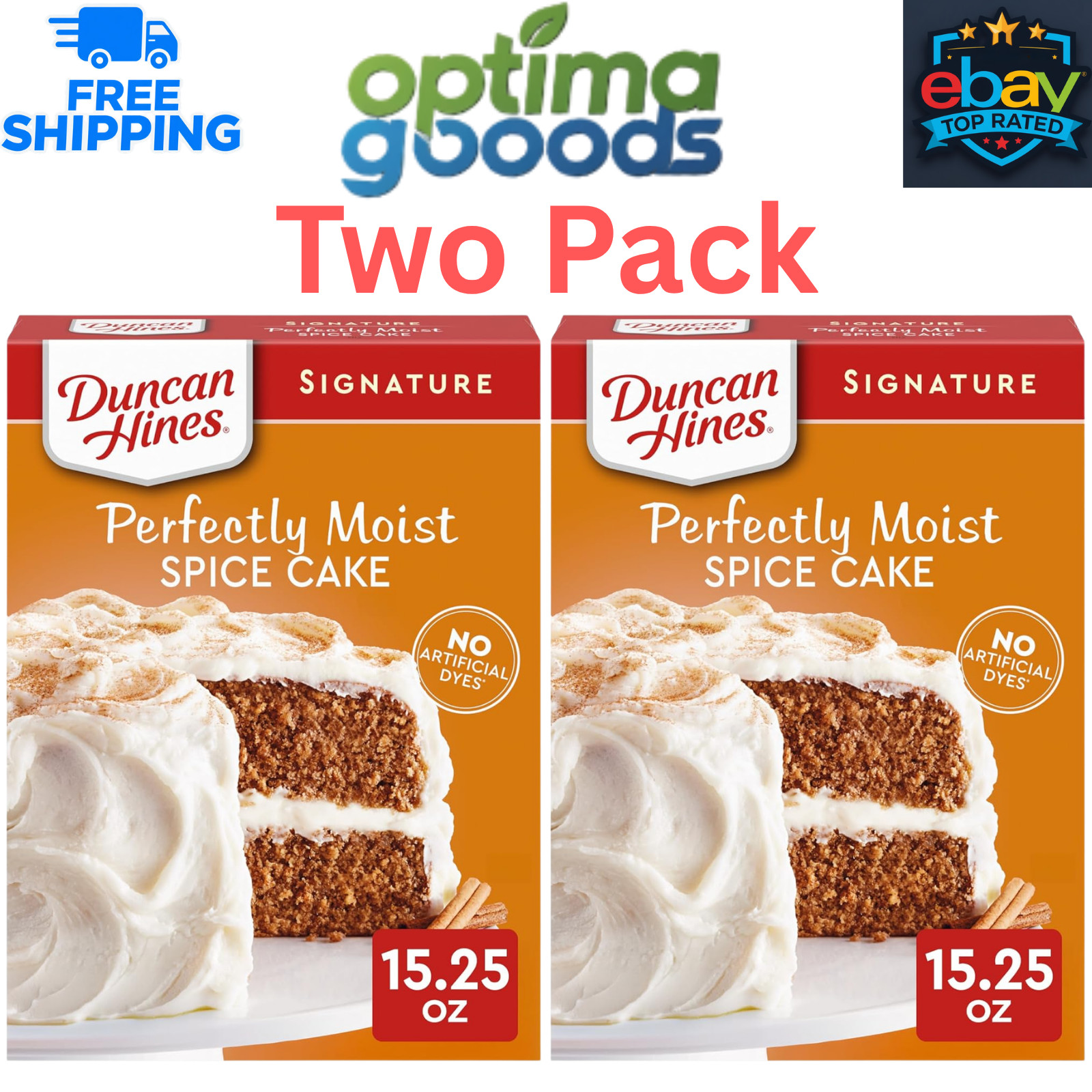 Duncan Hines Signature Perfectly Moist Spice Cake Mix, 15.25 oz, Pack of 2