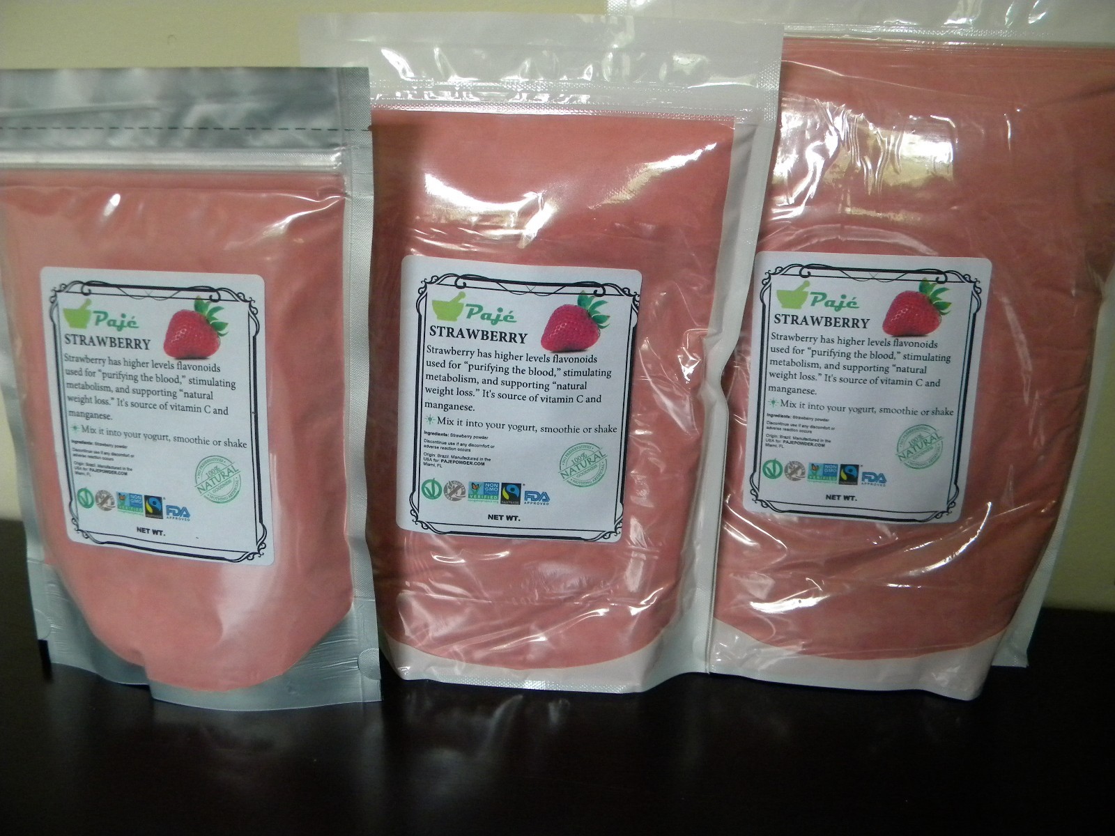 Strawberry powder 10lb – weight loss, vitC, flavor with no little seeds PAJE