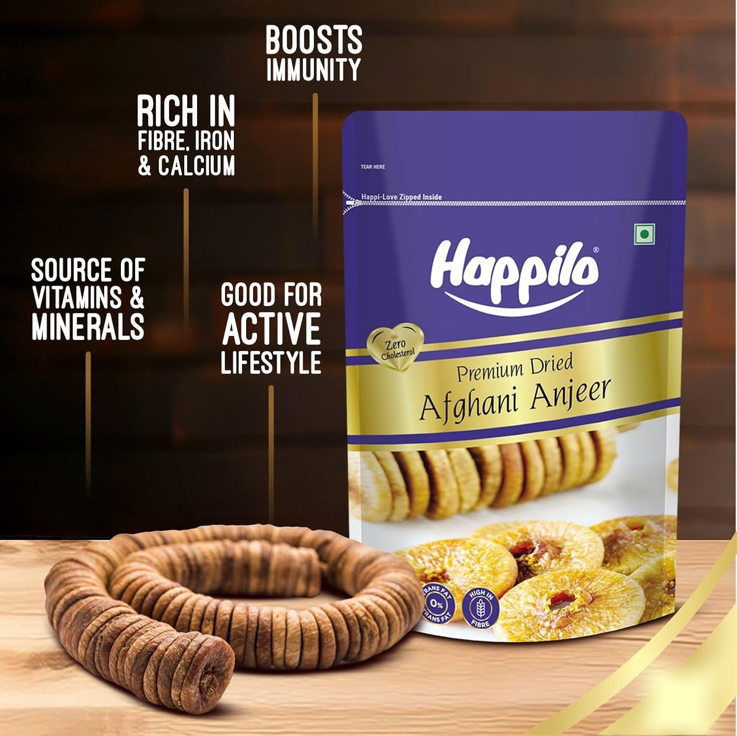 Happilo Premium Afghani Dry figs I Rich Source of Vitamins Dietary Fiber:200 gm