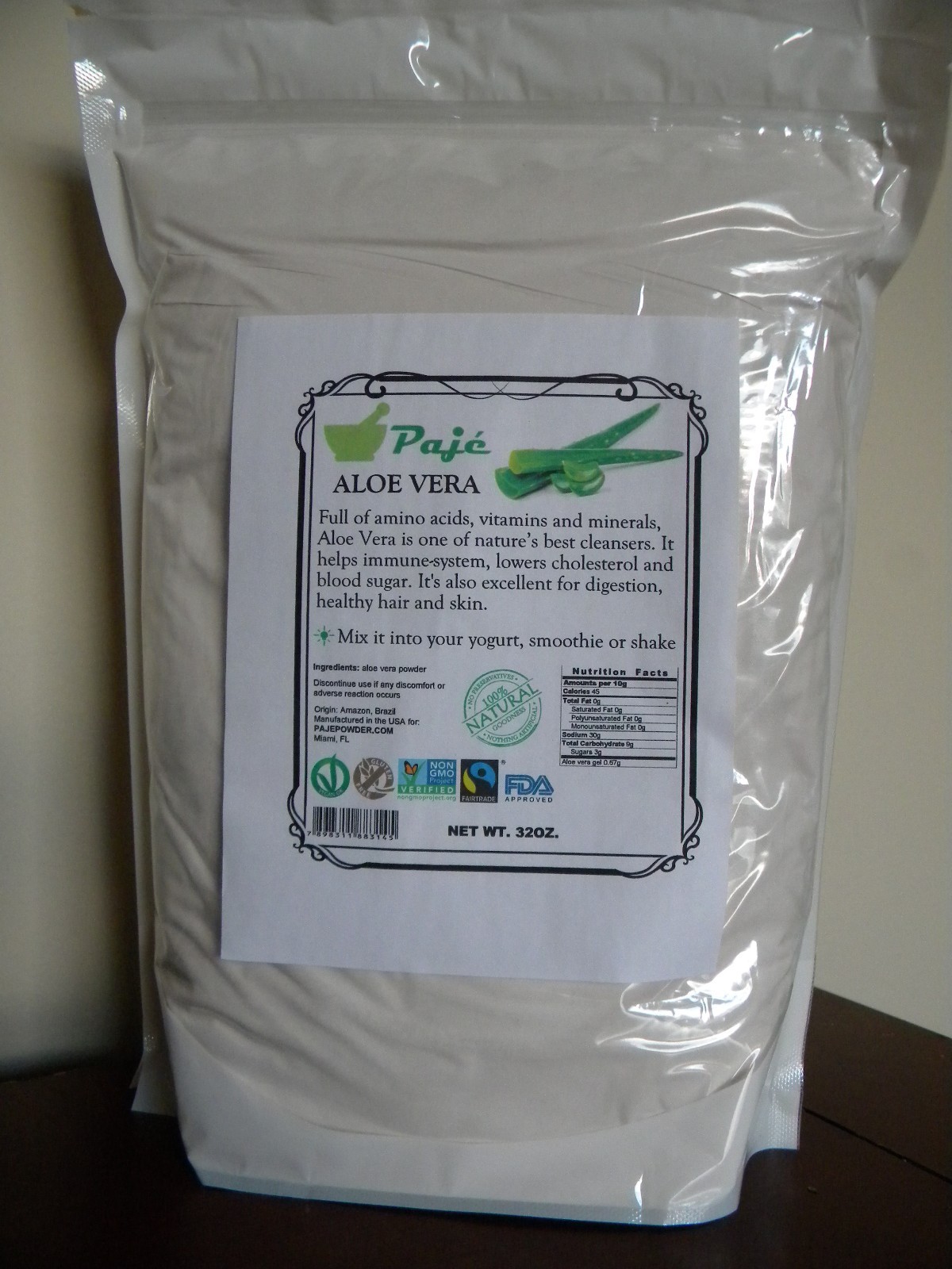 Aloe Vera gel powder 4oz 1/4lb Superfood, Detox, beauty and digestiv help PAJE